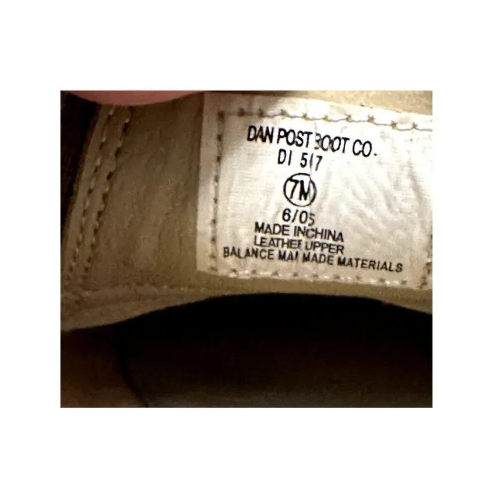 DINGO Women's Dan Post Leather Low-Cut Western Ankle Boots/Shoes Tan Size 7